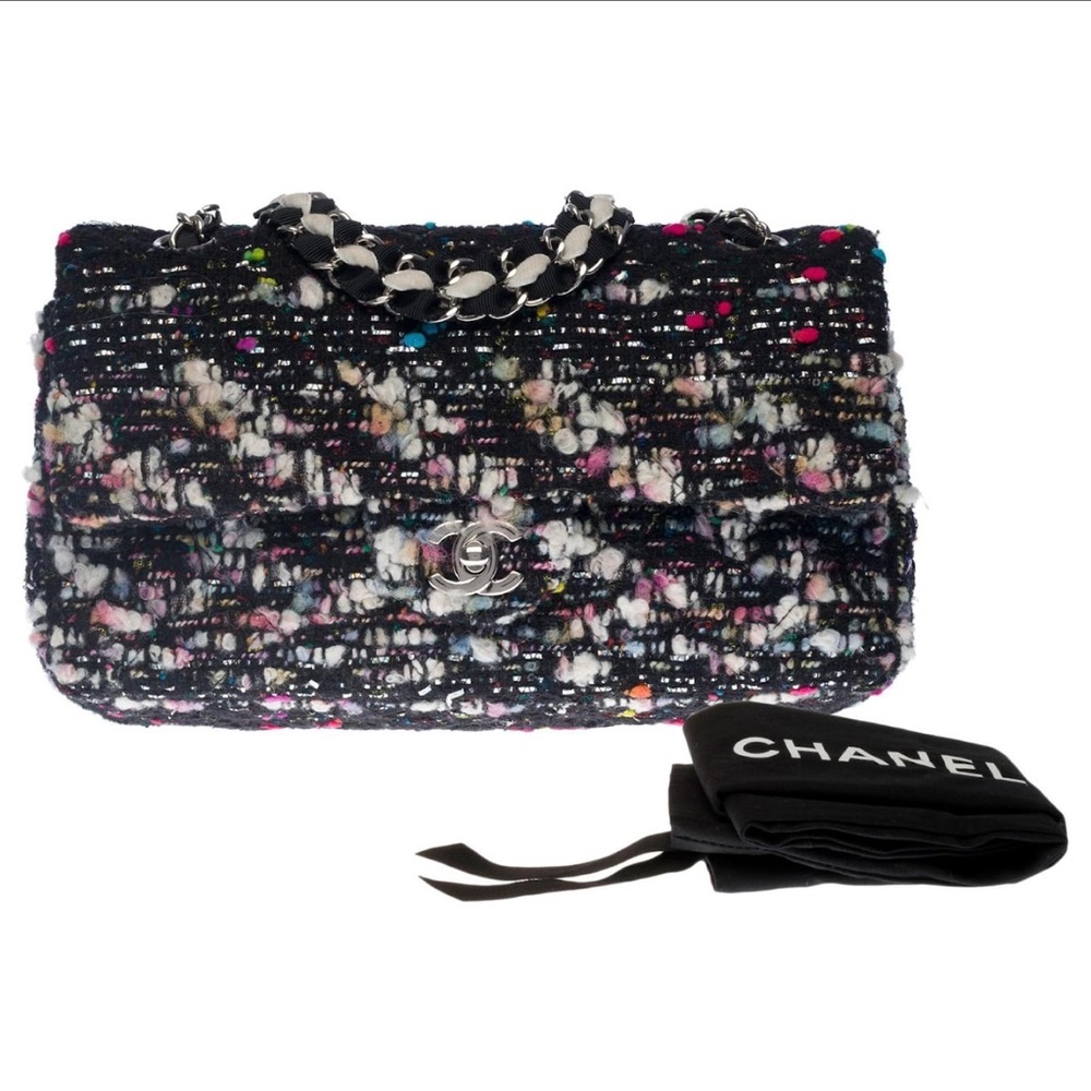 Chanel LIMITED EDITION Multicolor Tweed double flap Bag. Perfect condition.